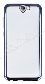 HTC One A9 Siyah Kenarl effaf Silikon Klf