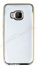 HTC One M9 Gold Kenarl effaf Silikon Klf