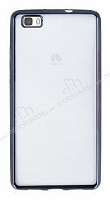 Huawei P8 Lite Siyah Kenarl effaf Silikon Klf