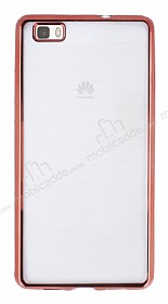 Huawei P8 Lite Rose Gold Kenarl effaf Silikon Klf