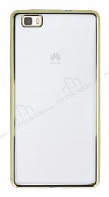Huawei P8 Lite Gold Kenarl effaf Silikon Klf