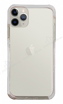 Eiroo Color Fit iPhone 11 Pro Kamera Korumal Beyaz Silikon Klf