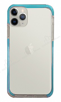 Eiroo Color Fit iPhone 11 Pro Kamera Korumal Mavi Silikon Klf