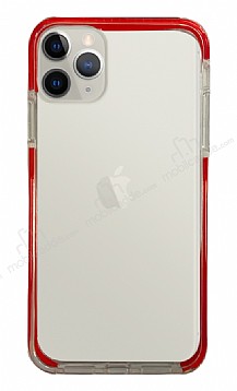 Eiroo Color Fit iPhone 11 Pro Kamera Korumal Krmz Silikon Klf