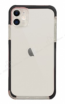 Eiroo Color Fit iPhone 12 6.1 in Kamera Korumal Siyah Silikon Klf
