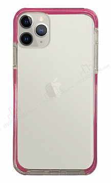 Eiroo Color Fit iPhone 12 Pro 6.1 in Kamera Korumal Pembe Silikon Klf
