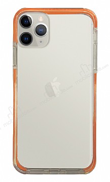 Eiroo Color Fit iPhone 12 Pro 6.1 in Kamera Korumal Turuncu Silikon Klf