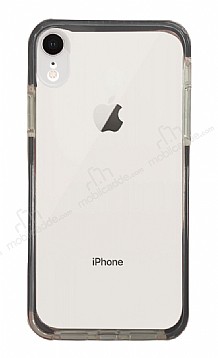 Eiroo Color Fit iPhone XR Kamera Korumal Siyah Silikon Klf
