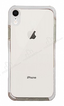 Eiroo Color Fit iPhone XR Kamera Korumal Beyaz Silikon Klf