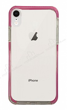 Eiroo Color Fit iPhone XR Kamera Korumal Pembe Silikon Klf