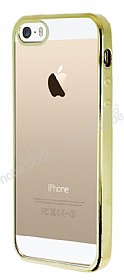 iPhone SE / 5 / 5S Gold Kenarl effaf Silikon Klf