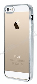 iPhone SE / 5 / 5S Silver Kenarl effaf Silikon Klf
