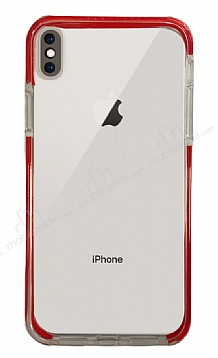 Eiroo Color Fit iPhone XS Max Kamera Korumal Krmz Silikon Klf