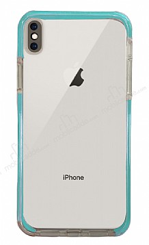 Eiroo Color Fit iPhone XS Max Kamera Korumal Mavi Silikon Klf