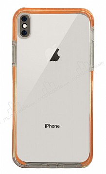 Eiroo Color Fit iPhone XS Max Kamera Korumal Turuncu Silikon Klf