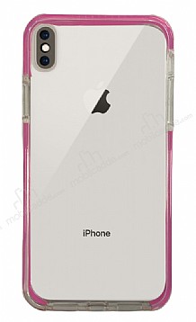 Eiroo Color Fit iPhone XS Max Kamera Korumal Pembe Silikon Klf