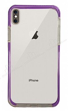 Eiroo Color Fit iPhone XS Max Kamera Korumal Mor Silikon Klf