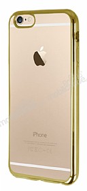 iPhone 6 / 6S Gold Kenarl effaf Silikon Klf