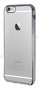 iPhone 6 / 6S Silver Kenarl effaf Silikon Klf
