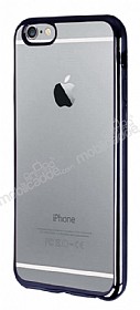 iPhone 6 / 6S Siyah Kenarl effaf Silikon Klf