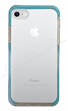 Eiroo Color Fit iPhone SE 2020 Kamera Korumal Mavi Silikon Klf