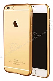 iPhone 7 Plus / 8 Plus Gold Kenarl effaf Silikon Klf