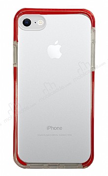 Eiroo Color Fit iPhone 7 / 8 Kamera Korumal Krmz Silikon Klf