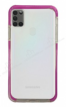Eiroo Color Fit Samsung Galaxy A21s Kamera Korumal Mor Silikon Klf