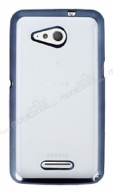 Sony Xperia E4g Siyah Kenarl effaf Silikon Klf