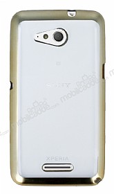 Sony Xperia E4g Gold Kenarl effaf Silikon Klf