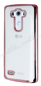 LG G3 Rose Gold Kenarl effaf Silikon Klf