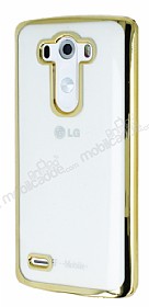LG G3 Gold Kenarl effaf Silikon Klf