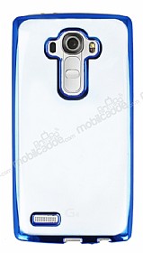 LG G4 Mavi Kenarl effaf Silikon Klf