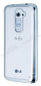 LG G2 Silver Kenarl effaf Silikon Klf