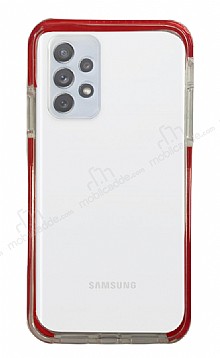 Eiroo Color Fit Samsung Galaxy A32 4G Kamera Korumal Krmz Silikon Klf