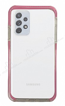 Eiroo Color Fit Samsung Galaxy A32 4G Kamera Korumal Pembe Silikon Klf