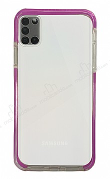 Eiroo Color Fit Samsung Galaxy A51 Kamera Korumal Mor Silikon Klf