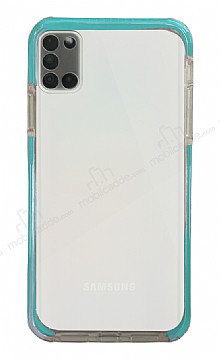 Eiroo Color Fit Samsung Galaxy A51 Kamera Korumal Mavi Silikon Klf