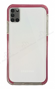 Eiroo Color Fit Samsung Galaxy A51 Kamera Korumal Pembe Silikon Klf