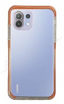 Eiroo Color Fit Xiaomi Mi 11 Lite Kamera Korumal Turuncu Silikon Klf