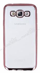 Samsung Galaxy E5 Rose Gold Kenarl effaf Silikon Klf