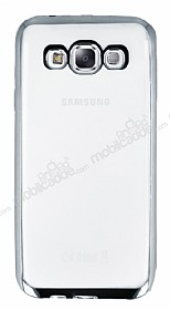 Samsung Galaxy E5 Silver Kenarl effaf Silikon Klf