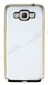 Samsung Galaxy Grand Max Gold Kenarl effaf Silikon Klf