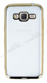 Samsung Galaxy J3 2016 Gold Kenarl effaf Silikon Klf