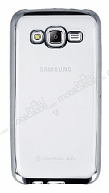 Samsung Galaxy J5 Silver Kenarl effaf Silikon Klf