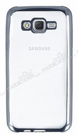 Samsung Galaxy J7 / Galaxy J7 Core Silver Kenarl effaf Silikon Klf