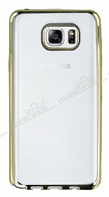 Samsung Galaxy Note 5 Gold Kenarl effaf Silikon Klf