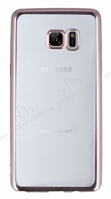 Samsung Galaxy Note FE Rose Gold Kenarl effaf Silikon Klf