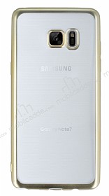 Samsung Galaxy Note FE Gold Kenarl effaf Silikon Klf