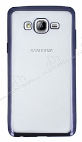 Samsung Galaxy On7 Siyah Kenarl effaf Silikon Klf